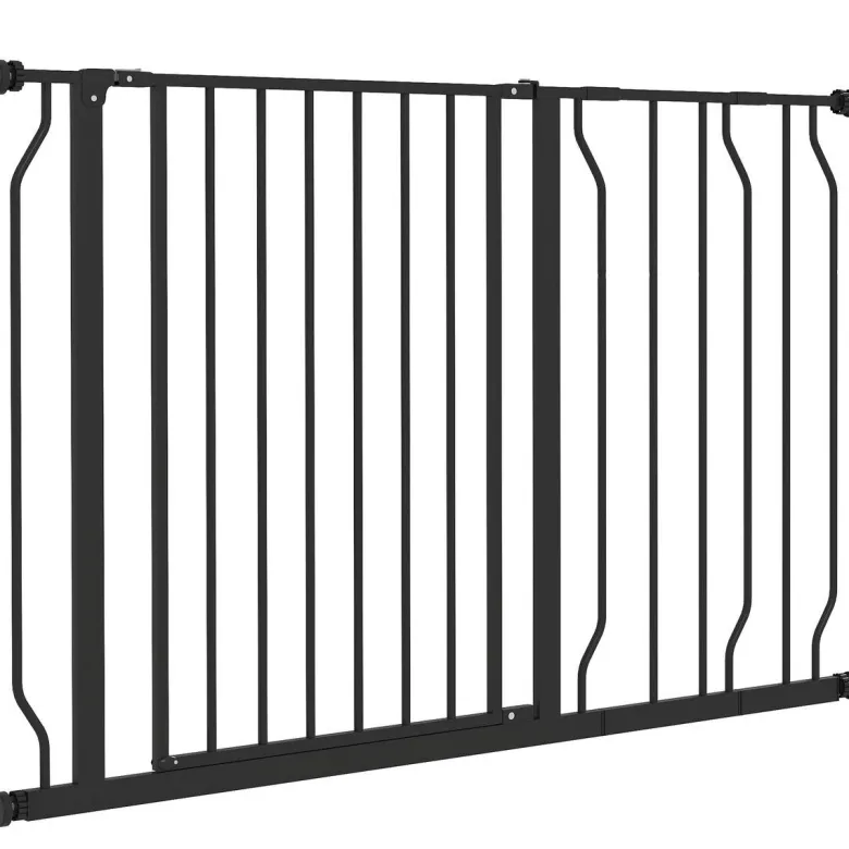 PawHut Schutzgitter schwarz Stahl B/H/L: ca. 4x76x115 cm