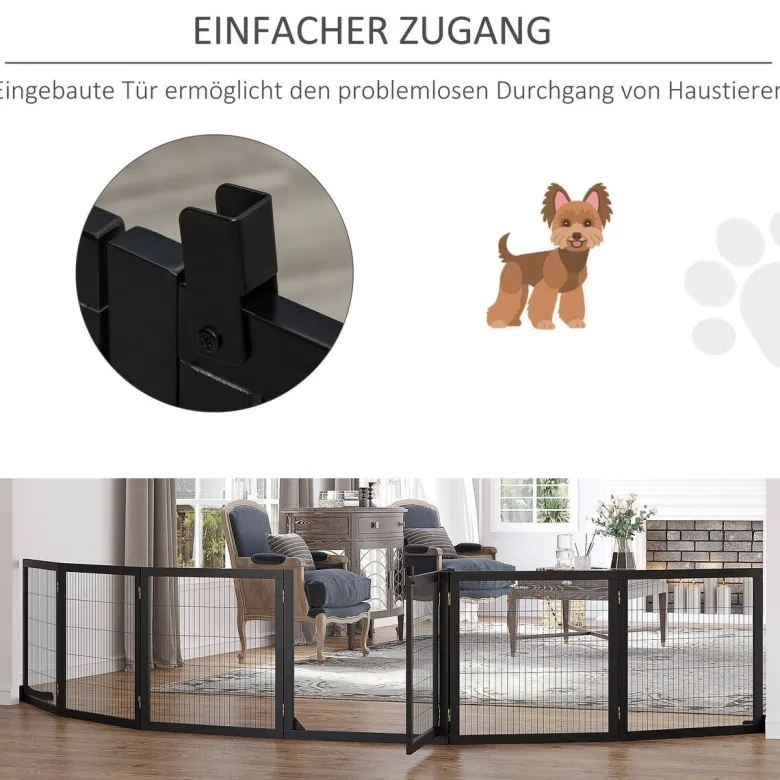 PawHut Schutzgitter schwarz Polypropylen B/H/L: ca. 36x432x70 cm