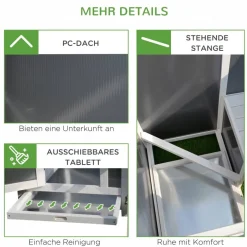 PawHut Stall weiß Polypropylen B/H/L: ca. 75x160x80 cm