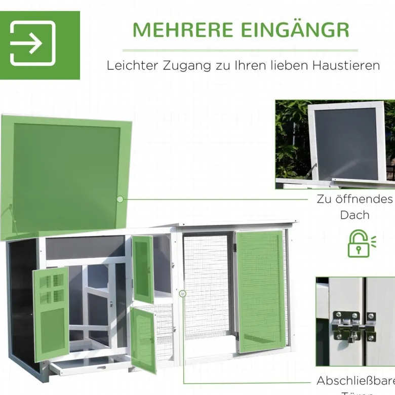 PawHut Stall weiß Polypropylen B/H/L: ca. 75x160x80 cm