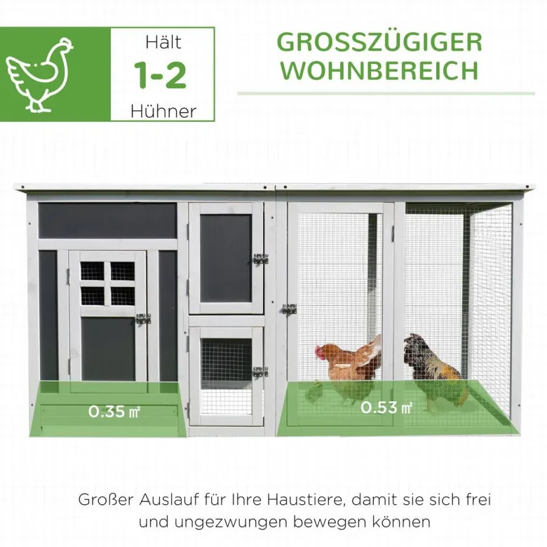 PawHut Stall weiß Polypropylen B/H/L: ca. 75x160x80 cm
