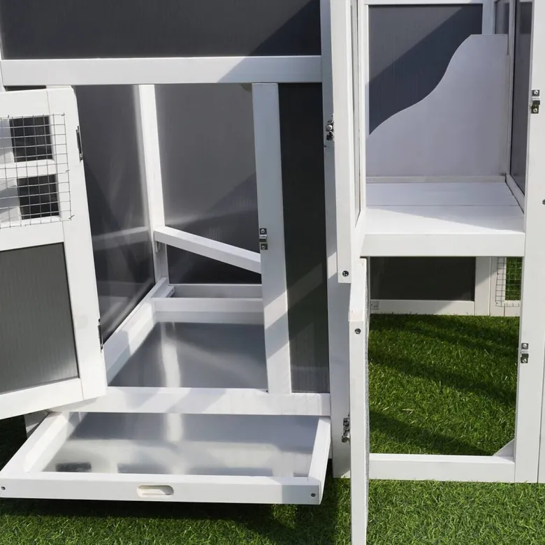 PawHut Stall weiß Polypropylen B/H/L: ca. 75x160x80 cm