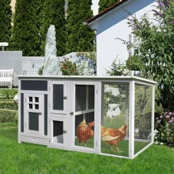 PawHut Stall weiß Polypropylen B/H/L: ca. 75x160x80 cm