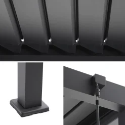 Pergola anthrazit Aluminium B/H/L: ca. 589x300x254,5 cm