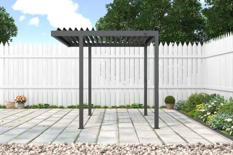 Pergola anthrazit Stahl B/H/L: ca. 172,5x244x240 cm