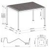 Pergola anthrazit Stahl B/H/L: ca. 296x247x389 cm