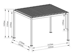 Pergola anthrazit Stahl B/H/L: ca. 296x247x359 cm