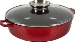 Pfanne rot Edelstahl D: ca. 28 cm