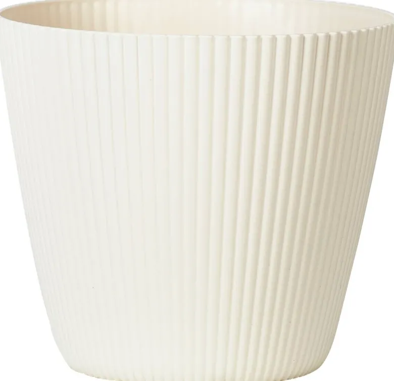 Pflanztopf creme Kunststoff H/D: ca. 21x24 cm