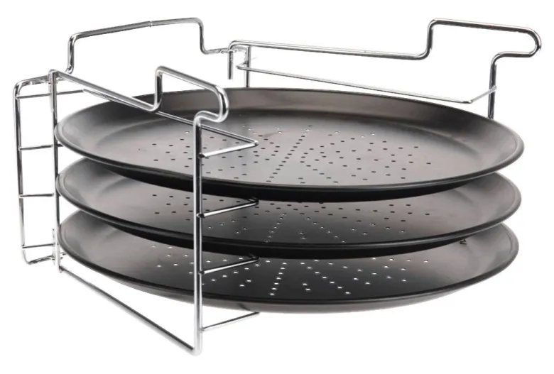 Pizzablech-Set schwarz Metall
