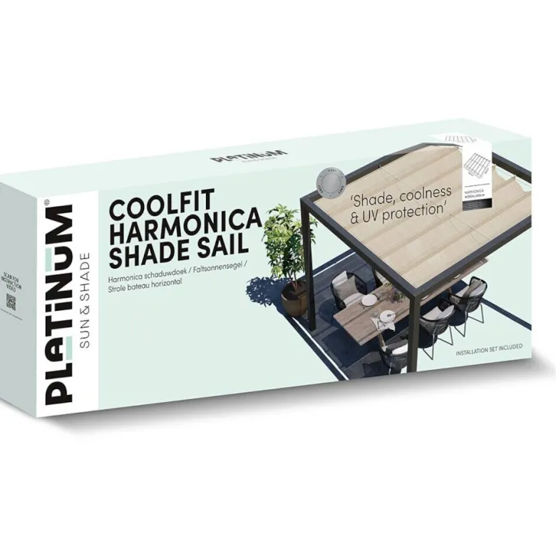 PLATINUM Faltsonnensegel Coolfit sand Polyethylen B/H/L: ca. 400x1x290 cm