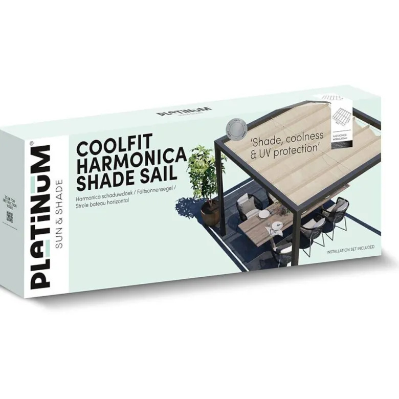 PLATINUM Faltsonnensegel Coolfit sand Polyethylen B/H/L: ca. 300x1x290 cm