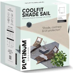 PLATINUM Sonnensegel Coolfit grau Polyethylen B/H/L: ca. 360x1x360 cm