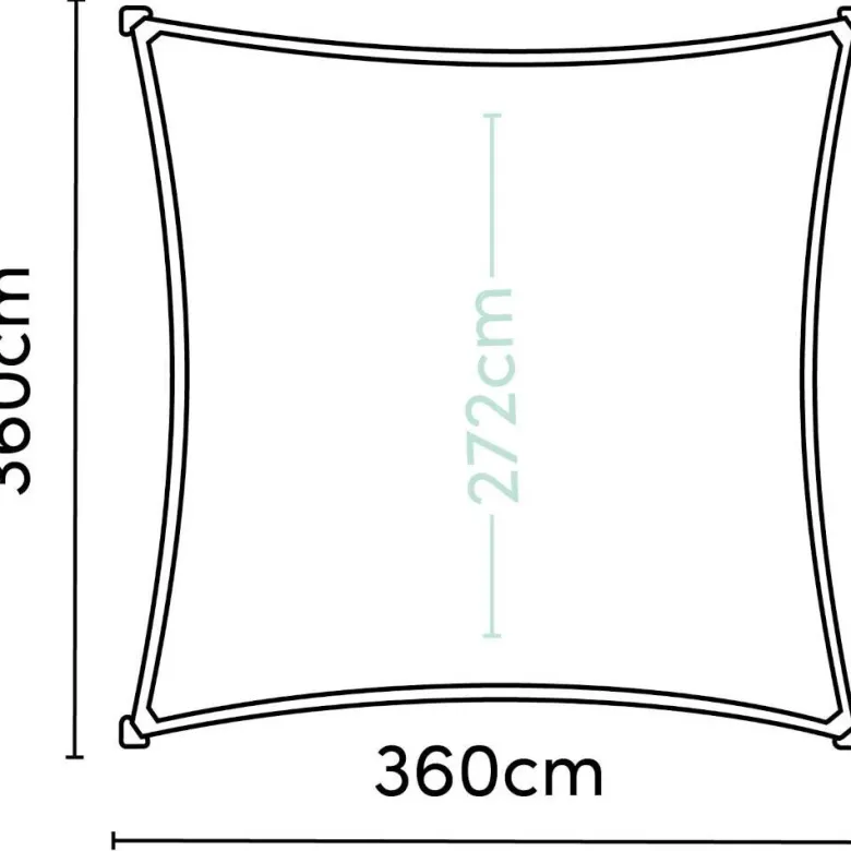 PLATINUM Sonnensegel Coolfit grau Polyethylen B/H/L: ca. 360x1x360 cm