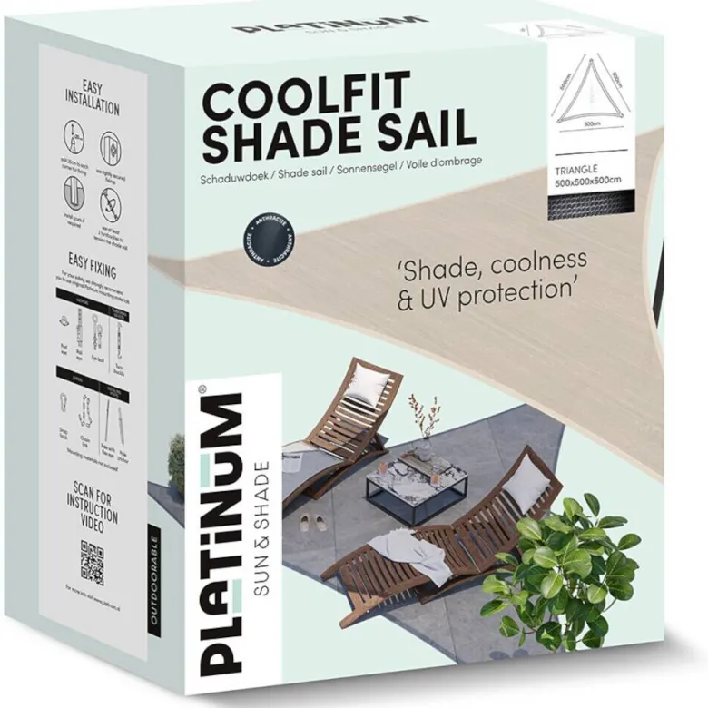 PLATINUM Sonnensegel Coolfit grau Polyethylen B/H/L: ca. 500x1x500 cm