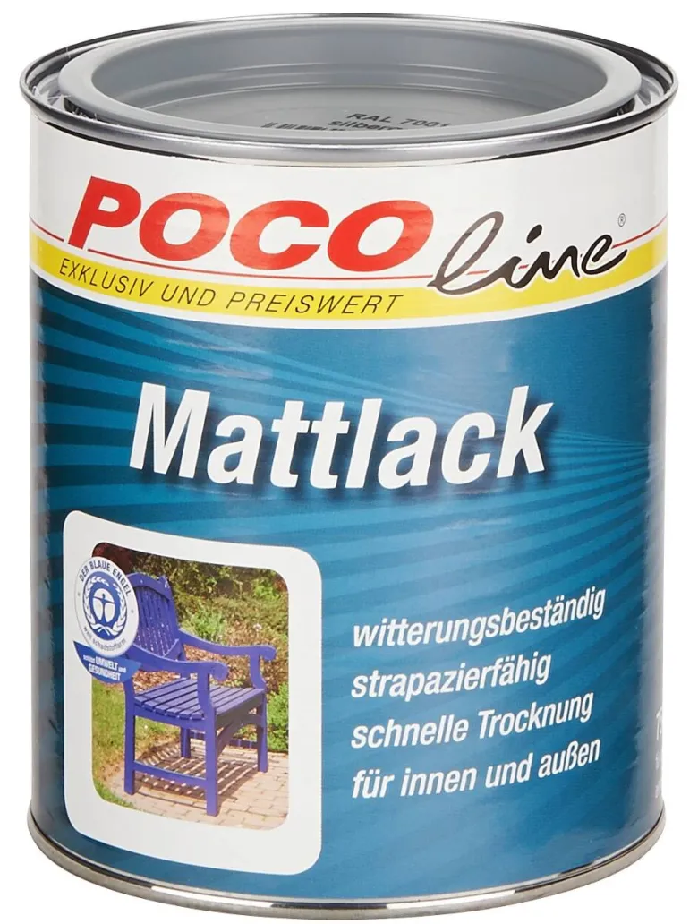 POCOline Acyl Buntlack Silbergrau seidenmatt ca. 0,75 l