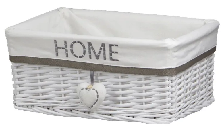POCOline Aufbewahrungskorb weiß Weide B/H/L: ca. 30x17x42 cm