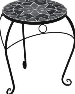 POCOline Beistelltisch Mosaik schwarz Metall H/D: ca. 41x32 cm