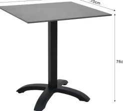 POCOline Bistrotisch Prag schwarz Alu B/H/L: ca. 70x76x70 cm