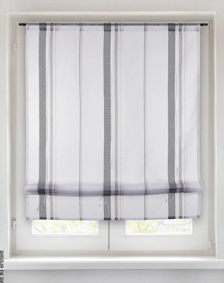 POCOline Bändchenrollo Lottie grau B/L: ca. 40x140 cm