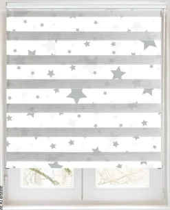POCOline Doppelrollo mit Blende Star weiß B/L: ca. 80x160 cm
