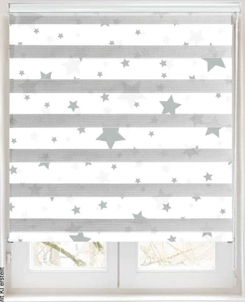 POCOline Doppelrollo mit Blende Star weiß B/L: ca. 80x160 cm