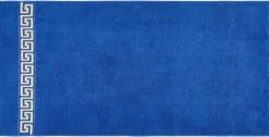 POCOline Duschtuch Mäander blau Baumwolle B/L: ca. 70x140 cm