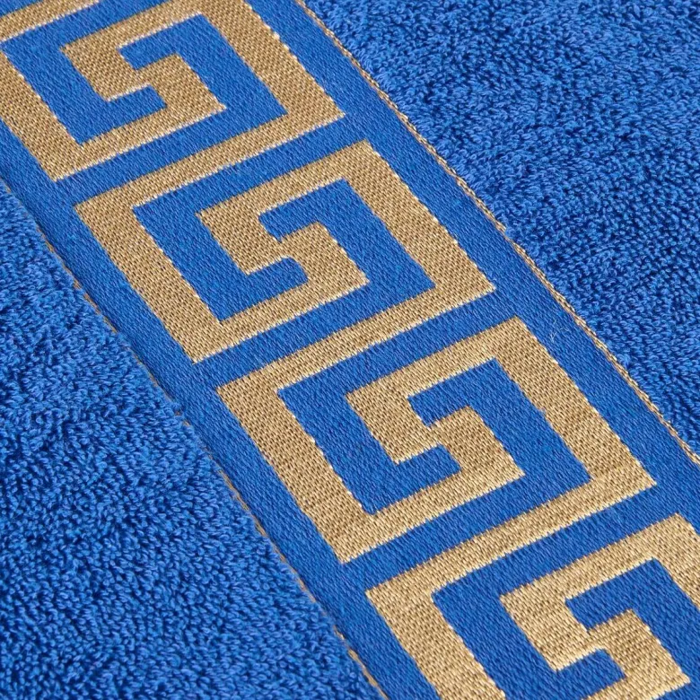 POCOline Duschtuch Mäander blau Baumwolle B/L: ca. 80x160 cm