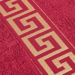 POCOline Duschtuch Mäander rot Baumwolle B/L: ca. 70x140 cm
