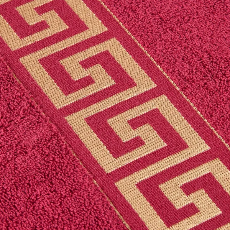 POCOline Duschtuch Mäander rot Baumwolle B/L: ca. 80x160 cm