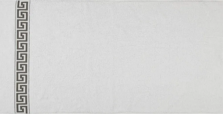 POCOline Duschtuch Mäander weiß Baumwolle B/L: ca. 70x140 cm