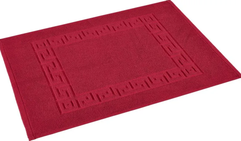 POCOline Duschvorleger Mäander rot Baumwolle B/L: ca. 50x70 cm