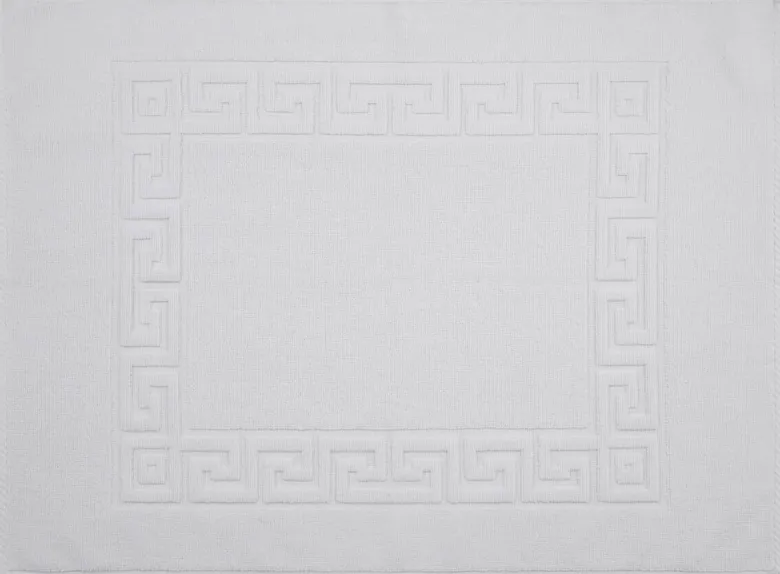 POCOline Duschvorleger Mäander weiß Baumwolle B/L: ca. 50x70 cm