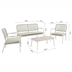 POCOline Gartensitzgruppe beige Stahl
