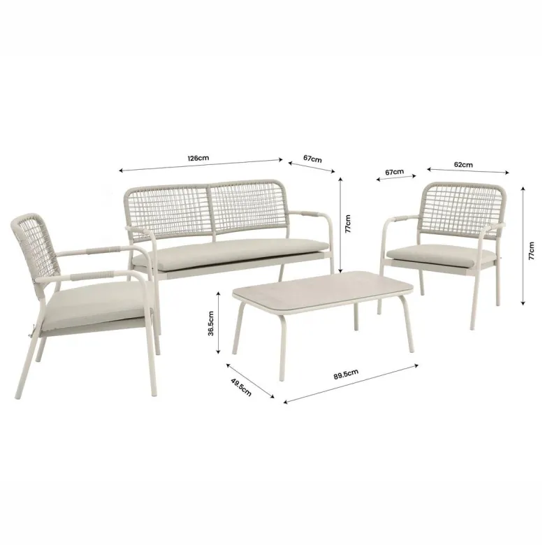 POCOline Gartensitzgruppe beige Stahl