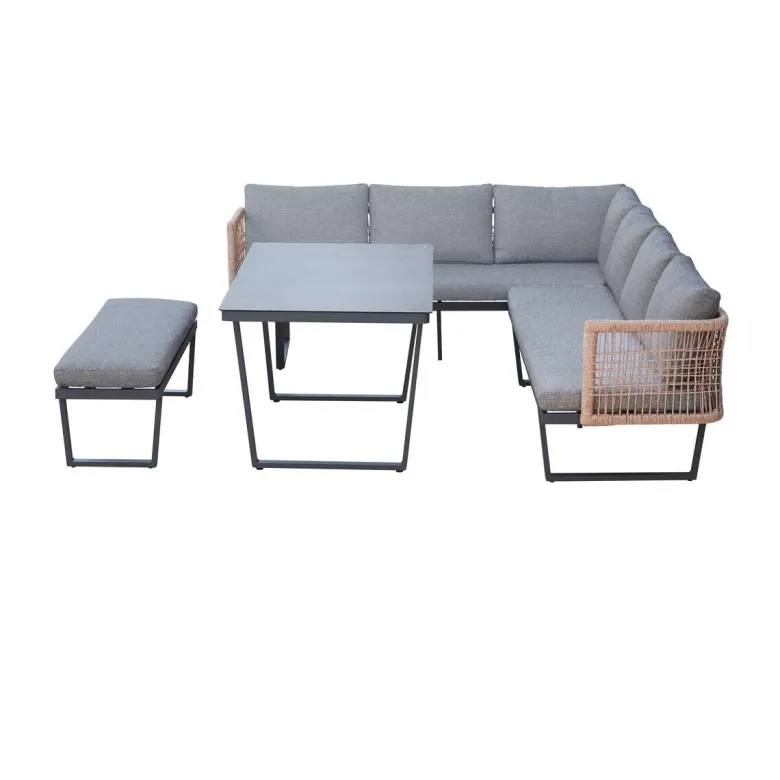 POCOline Gartensitzgruppe Cancun grau Alu