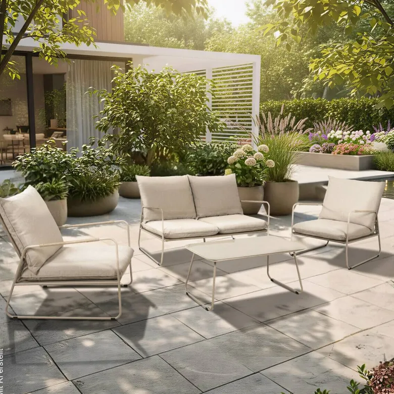 POCOline Gartensitzgruppe Faro beige Stahl