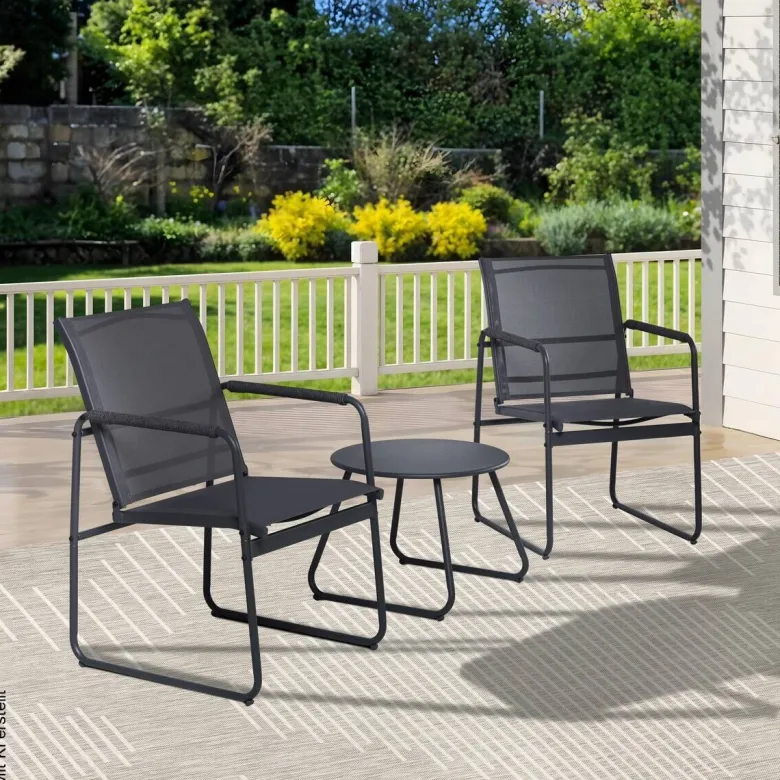 POCOline Gartensitzgruppe Lagos dunkelgrau Stahl
