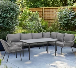 POCOline Gartensitzgruppe Milos dunkelgrau Stahl