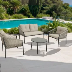 POCOline Gartensitzgruppe Malaga dunkelgrau Stahl
