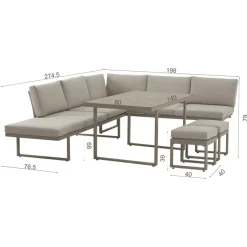 POCOline Gartensitzgruppe Tulum grau Glas