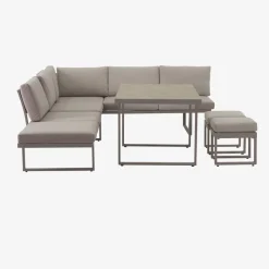 POCOline Gartensitzgruppe Tulum grau Glas