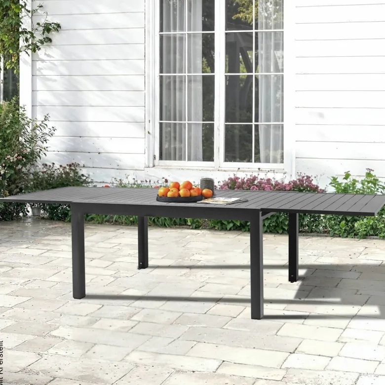 POCOline Gartentisch dunkelgrau Aluminium B/H/L: ca. 90x75x135 cm