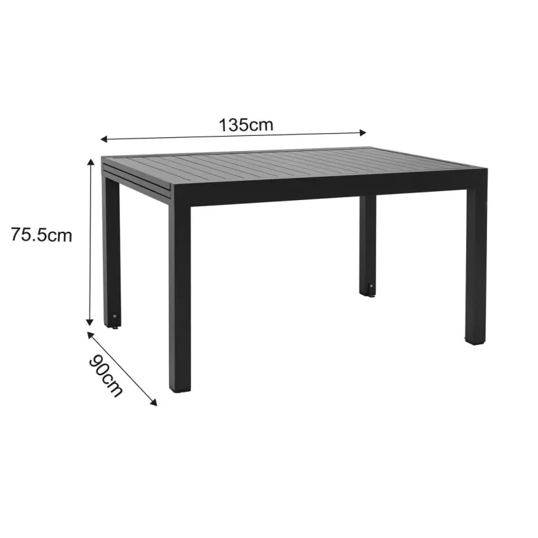 POCOline Gartentisch dunkelgrau Aluminium B/H/L: ca. 90x75x135 cm