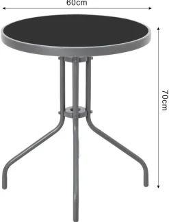 POCOline Gartentisch grau Stahl H/D: ca. 70x60 cm