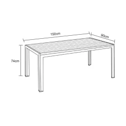 POCOline Gartentisch Mila schwarz Alu B/H/L: ca. 90x74x150 cm