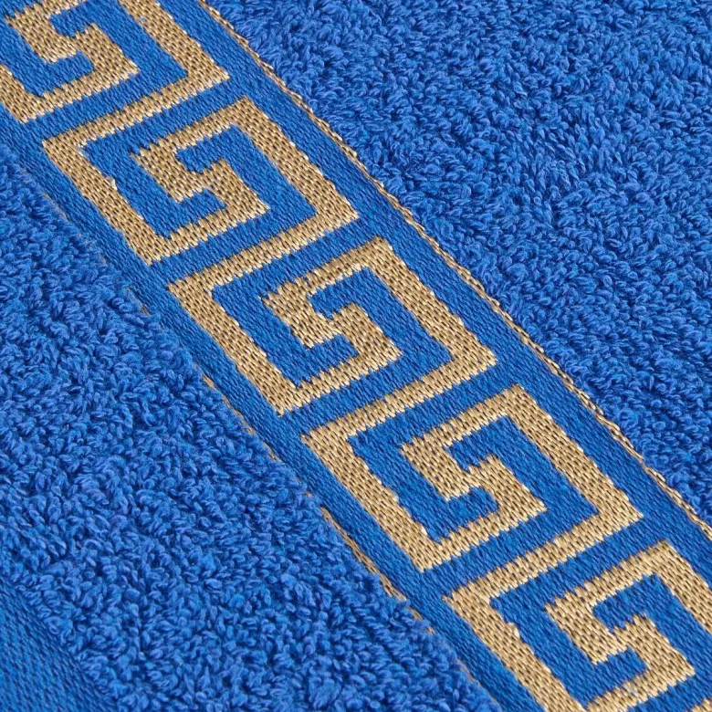 POCOline Gästehandtuch Mäander blau Baumwolle B/L: ca. 30x50 cm