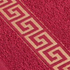 POCOline Handtuch Mäander rot Baumwolle B/L: ca. 50x100 cm
