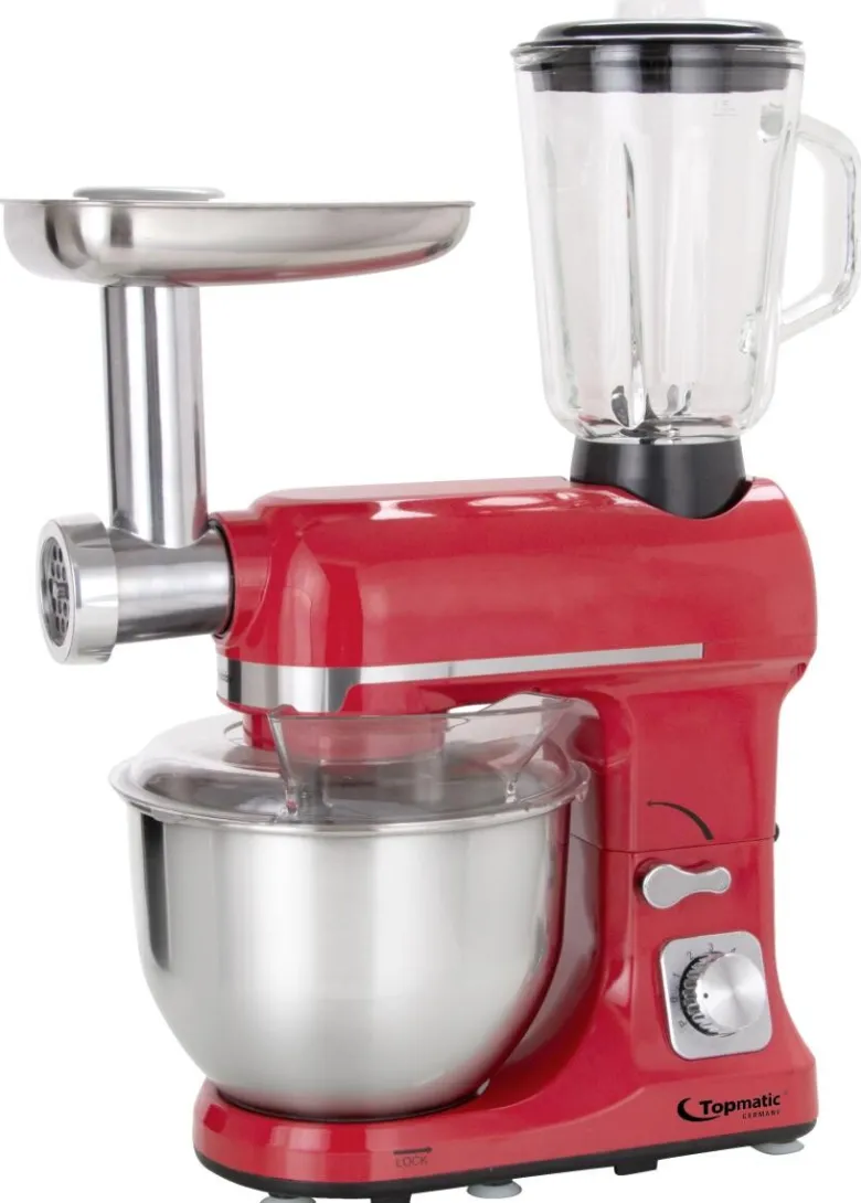 POCOline Küchenmaschine rot Kunststoff Glas Metall B/H/L: ca. 23,7x53,7x47,1 cm