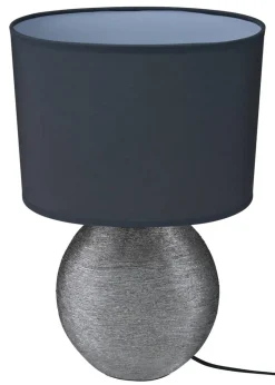 POCOline Keramik Tischleuchte Anouk grau silber Keramik B/H/L: ca. 15x45x26 cm E14 1 Brennstellen